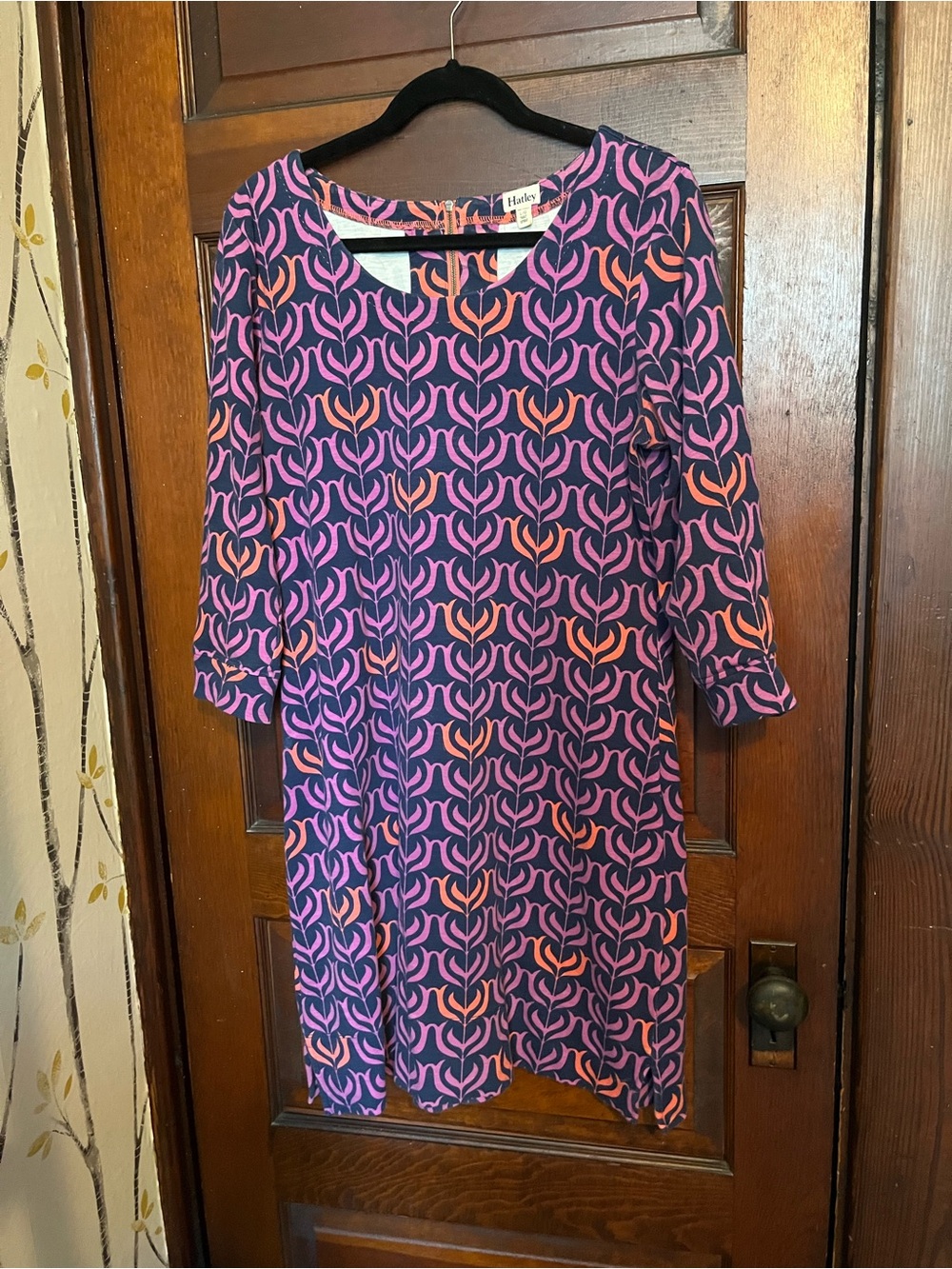 Floral Pattern Purple & Navy shift Dress